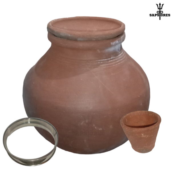 Clay Pot for Storing Water - Perfect for Home Decor+clay plate + clay glass